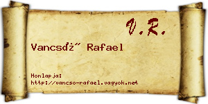 Vancsó Rafael névjegykártya